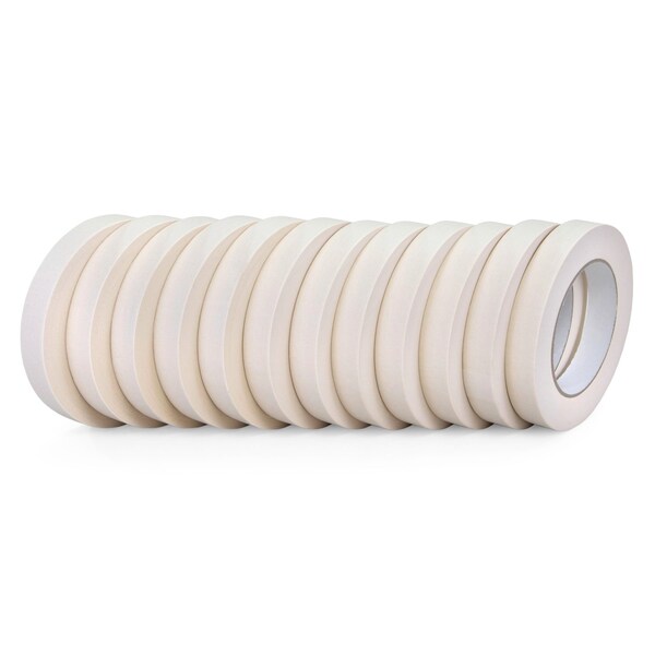 Idl Packaging Masking Tape GP, 0.75 in W x 60 yards L, 5.5 mil Thick, White, Natural Rubber Adhesive, 12 PK 12x-44573 - main